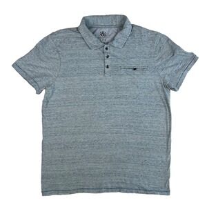 Rock & Republic Iconic‎ Polo Shirt Men's MEDIUM Blue Heather Striped